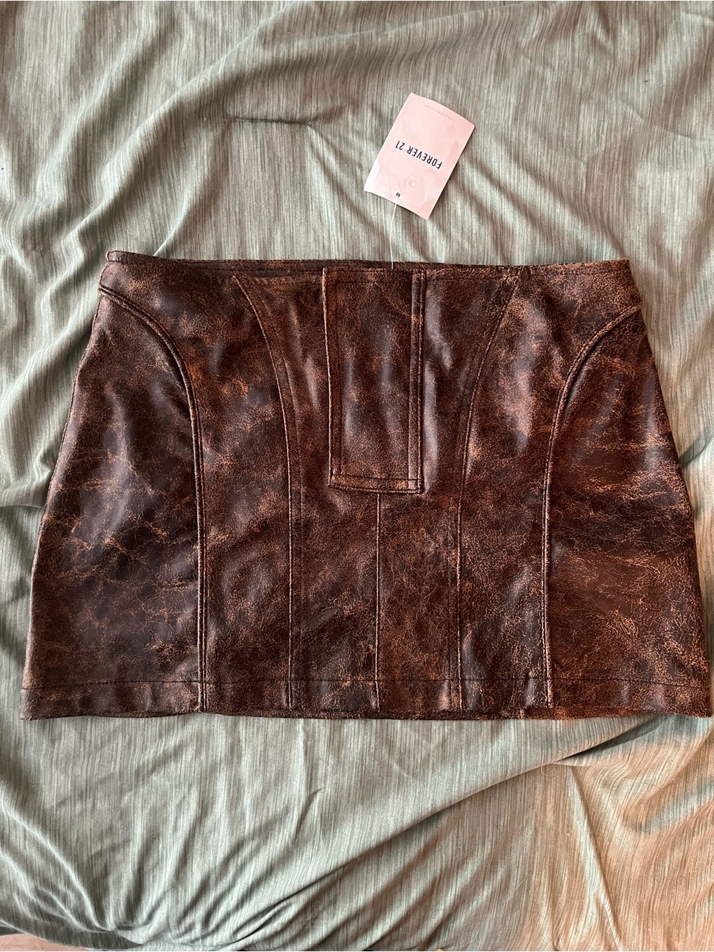 NWT Western Boho Faux Leather Mini Skirt